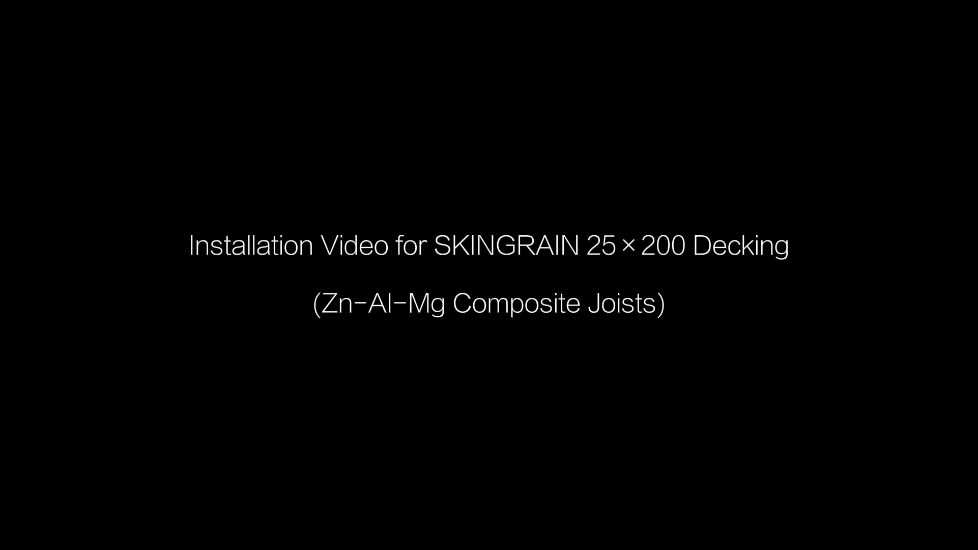 Skingrain Collection Metal Joist Installation Video